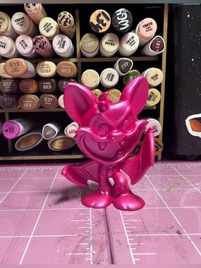 Metallic Hot Pink Bat Figurine